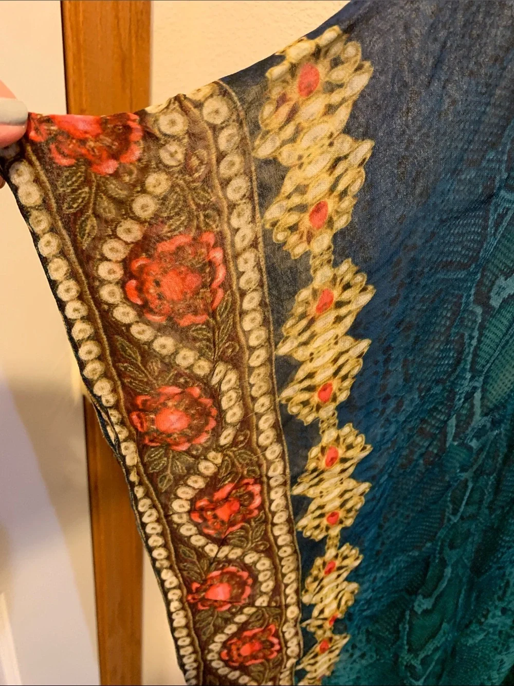 Soft Surroundings Cote D’azur Chiffon  Kaftan Dress - Embellished Rare Vintage​